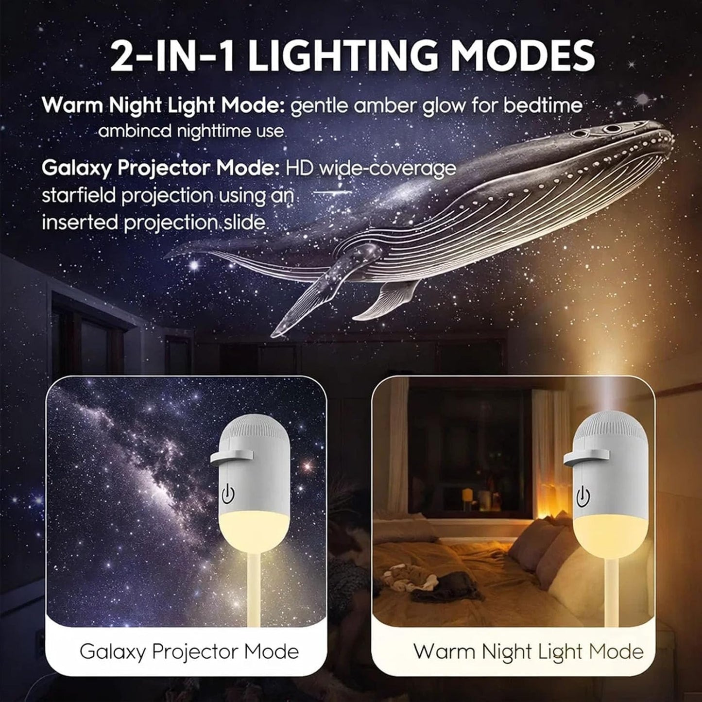 Yeeklab 2-in-1 Starry Sky Projector Night Lamp | Galaxy Light